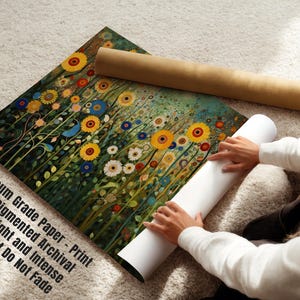 Gustav Klimt Farm Garden Print Klimt Inspired Art Gustav Klimt Floral Painting Gustav Klimt Wall Decor Canvas Klimt Garden Large Wall Art image 7