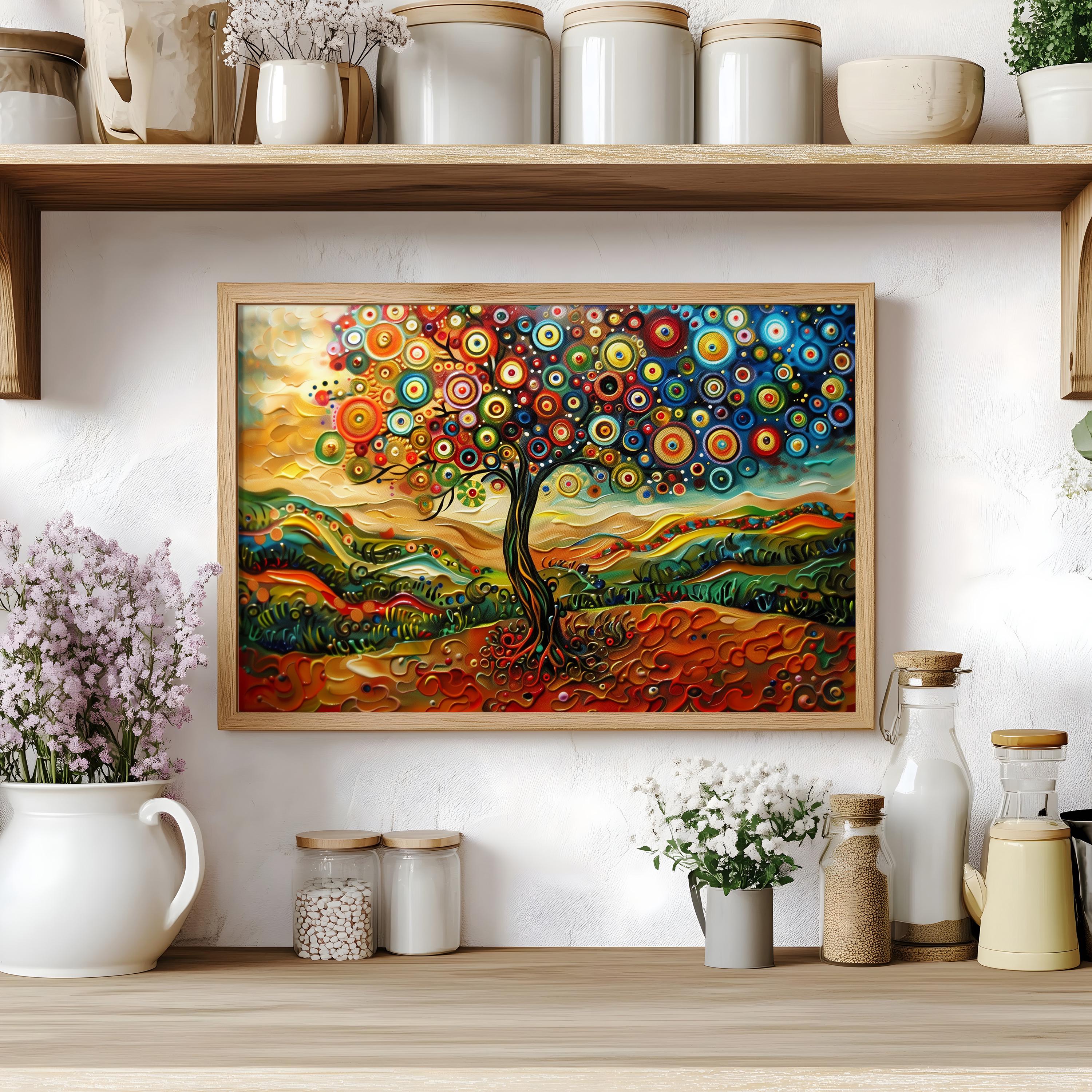 Gustav Klimt Inspired Tree of Life Canvas, Abstract Swirling Gold Wall ...