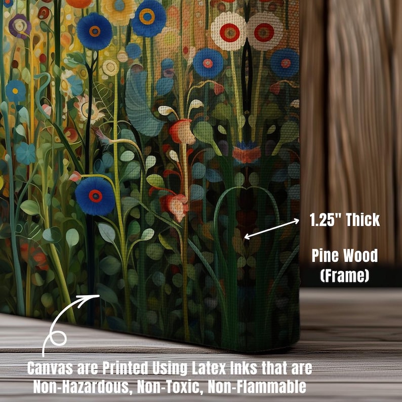 Gustav Klimt Farm Garden Print Klimt Inspired Art Gustav Klimt Floral Painting Gustav Klimt Wall Decor Canvas Klimt Garden Large Wall Art image 8