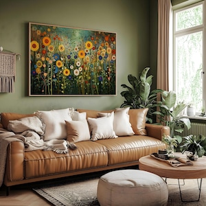 Gustav Klimt Farm Garden Print Klimt Inspired Art Gustav Klimt Floral Painting Gustav Klimt Wall Decor Canvas Klimt Garden Large Wall Art image 5