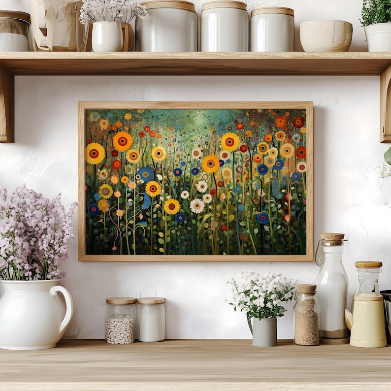 Gustav Klimt Farm Garden Print Klimt Inspired Art Gustav Klimt Floral Painting Gustav Klimt Wall Decor Canvas Klimt Garden Large Wall Art image 6