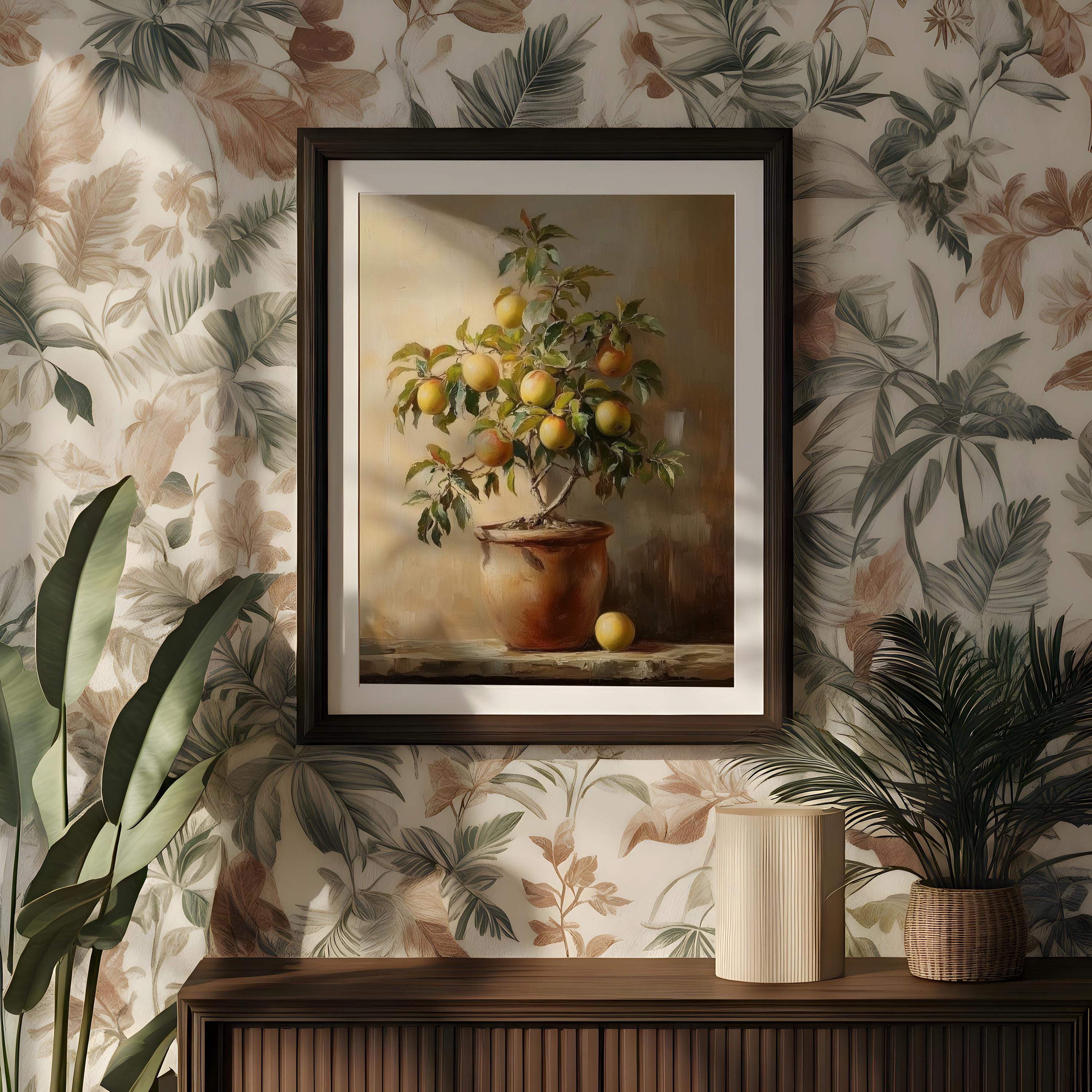 Apple Tree Print Rustic Still Life Farmhouse Kitchen Wall Art Vintage ...