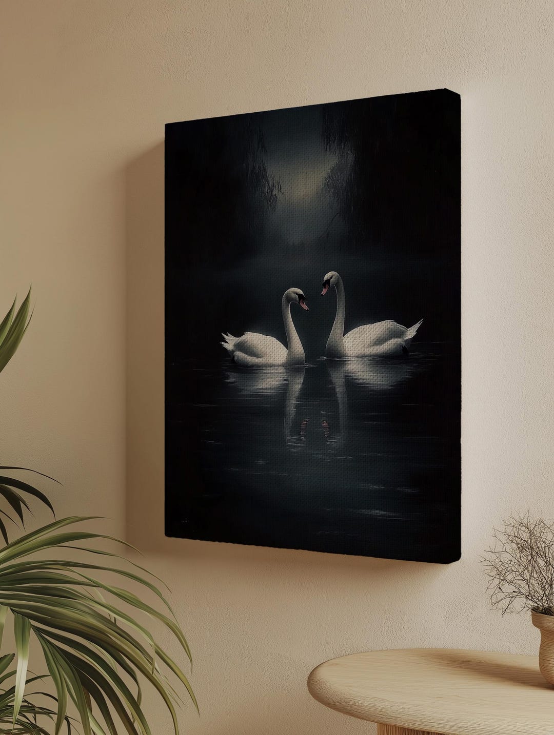 Swan Lake Art Dark Academia Prints Couple Swan Wall Art Gothic Lover ...