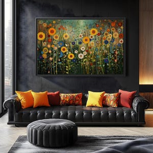 Gustav Klimt Farm Garden Print Klimt Inspired Art Gustav Klimt Floral Painting Gustav Klimt Wall Decor Canvas Klimt Garden Large Wall Art image 4