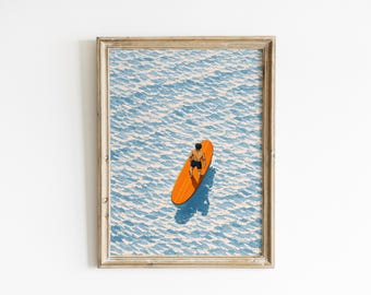 Surf Wall Art, Minimal Ocean Print, Coastal Beach Decor