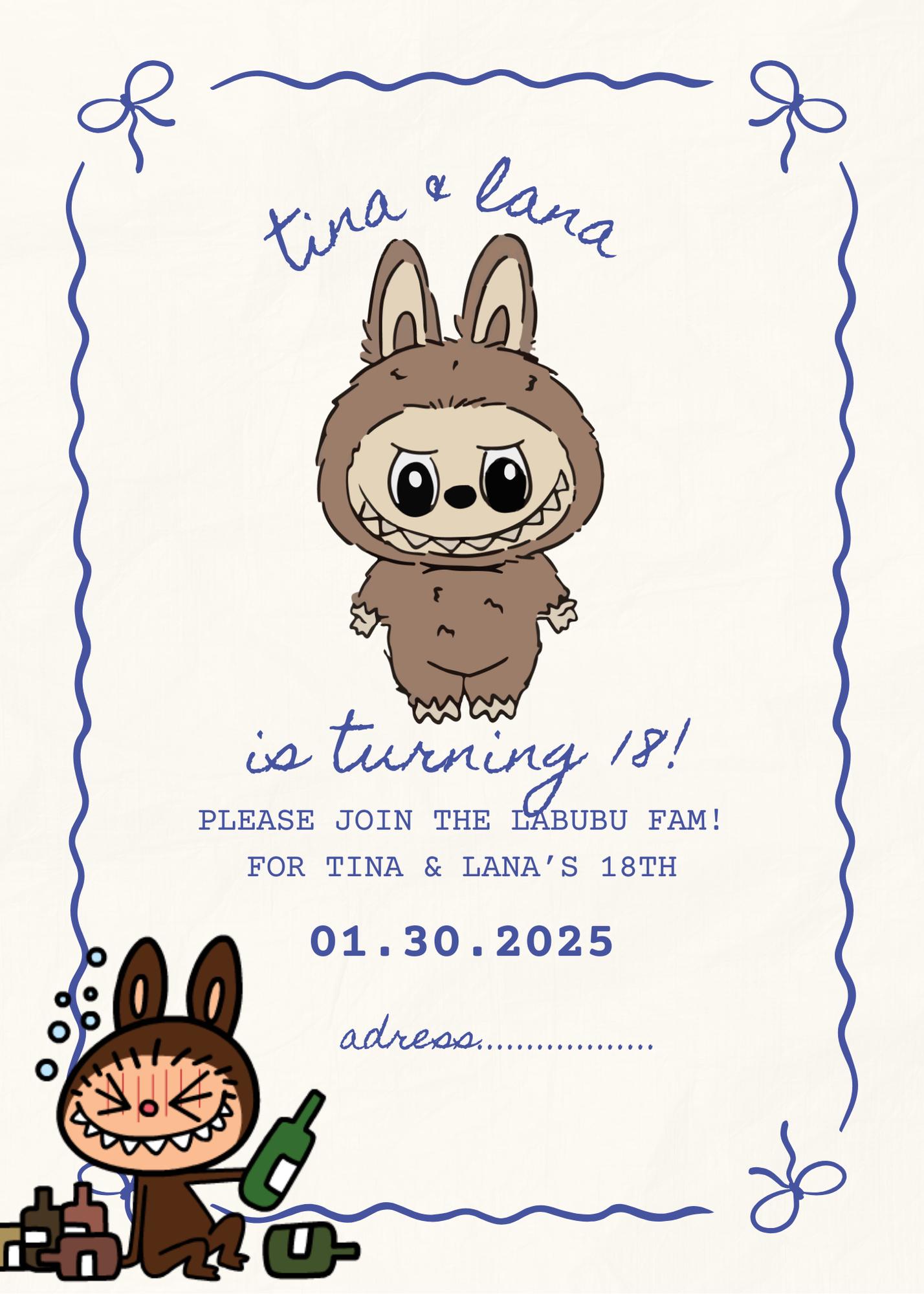 Labubu Invitation - Etsy