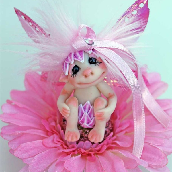 Flower fairy Anna ooak art doll miniature faerie fae troll gnome