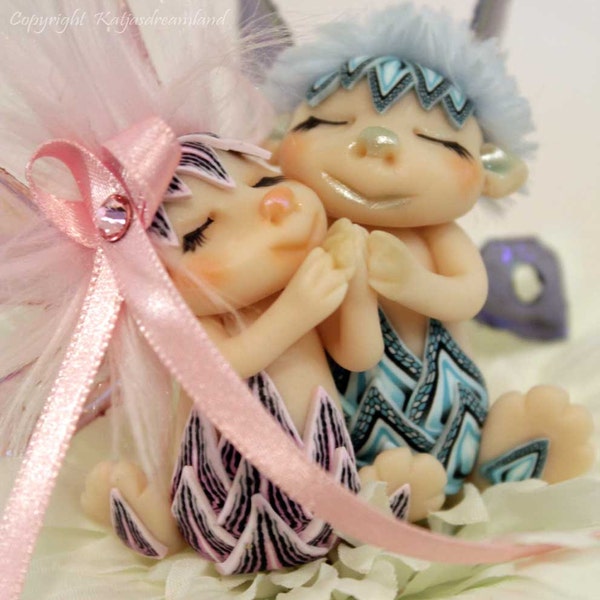 First love flower faeries Valentine's day faerie couple troll gnome ooak art doll miniature
