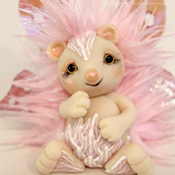 RESERVED!! Hedgehog fairy fae faerie troll gnome ooak art doll miniature fantasy sculpture