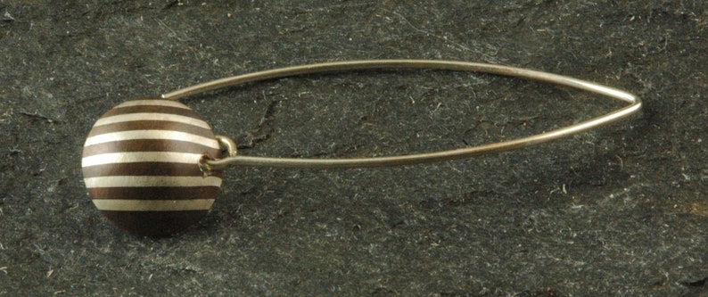 Mokume Gane Copper/Sterling Dangle Earrings small image 2