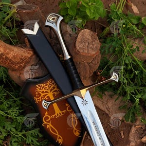 Handmade Legendary Reforged King's Sword, Ancient Medieval Fantasy Longsword with Ornate Hilt & Scabbard, Personalized Gift for Boyfriend