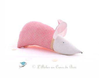 Baby room decor, nursery decor, light pink  baby room, light pink mouse, baby girl decor, soft decoration, baby girl birth gift, little girl