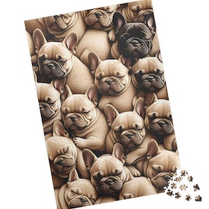 French Bulldog Difficult Jigsaw Puzzle, 1000 Pcs Puzzle for Adults, Gift for Dog Owner, Bulldog Art, Home Decor, Puzzle Decor, Pet Puzzle