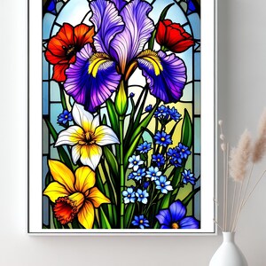 Stained Glass Wildflower Jigsaw Puzzle for Adults, 252/520/1014 Pcs Floral Jigsaw Puzzle, Flower Puzzle, Flower Birthday Gift for Mom