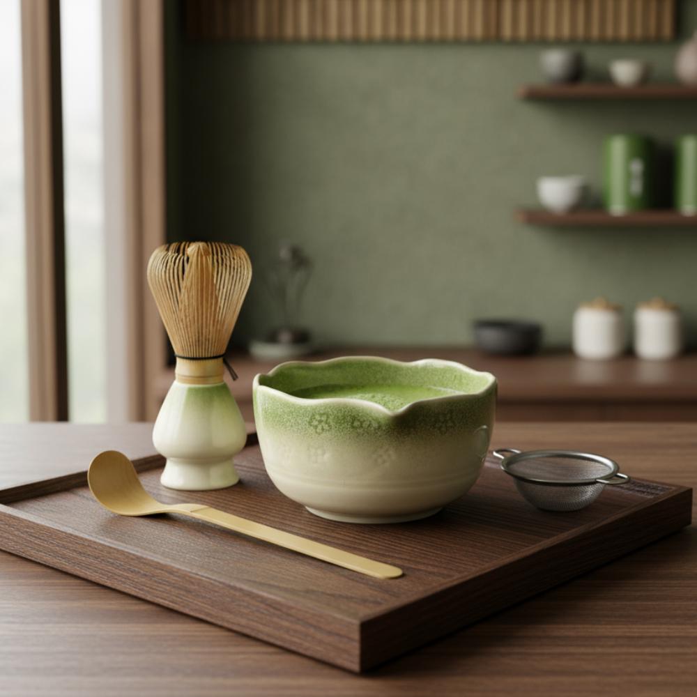 4-teiliges Schalen-Set Im Kirschblüten Design – Japanisches Geschirr In Geschenkbox