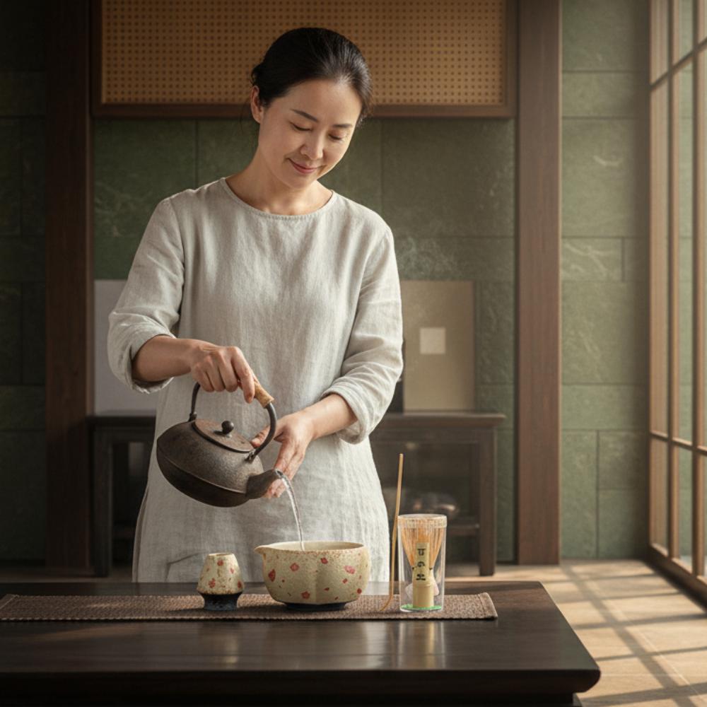 桜模様の陶器製抹茶碗セット：繊細な花模様の日本の茶道コレクション