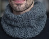 Grey snood "Douceur" - Baby Alpaca - Crochet