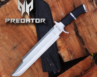 Predator Machete Knife - D2 Steel, Micarta Handle & Leather Sheath