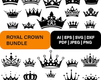 Royal Crown SVG Bundle: King & Queen Clipart (Digital Download)