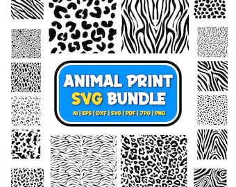 Animal Print SVG Bundle | Safari Pattern Bundle | Cricut Cutting Files | Digital Texture PNG