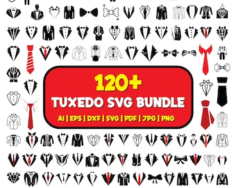 Tuxedo SVG Bundle | 120+ Suit & Bowtie Clipart