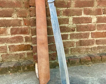 Handmade Damascus Steel Machete Sword Wood Handle Viking Sword Gift For Husband Anniversary Gift Viking Gift For Him Hunting Sword Birthday