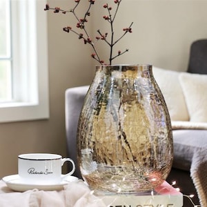 Vase For Flower, Glass Vase, Mdina Glass Vase, Smokey Glass Vase, Flower Centerpiece Vase, Bubble Vase, Colored Vase Glass