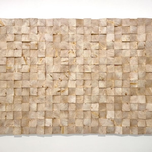3D Wood Wall Art – Geometric Acoustic Panel – Handmade Wooden Mosaic – Modern Wall Decor for Living Room or Studio