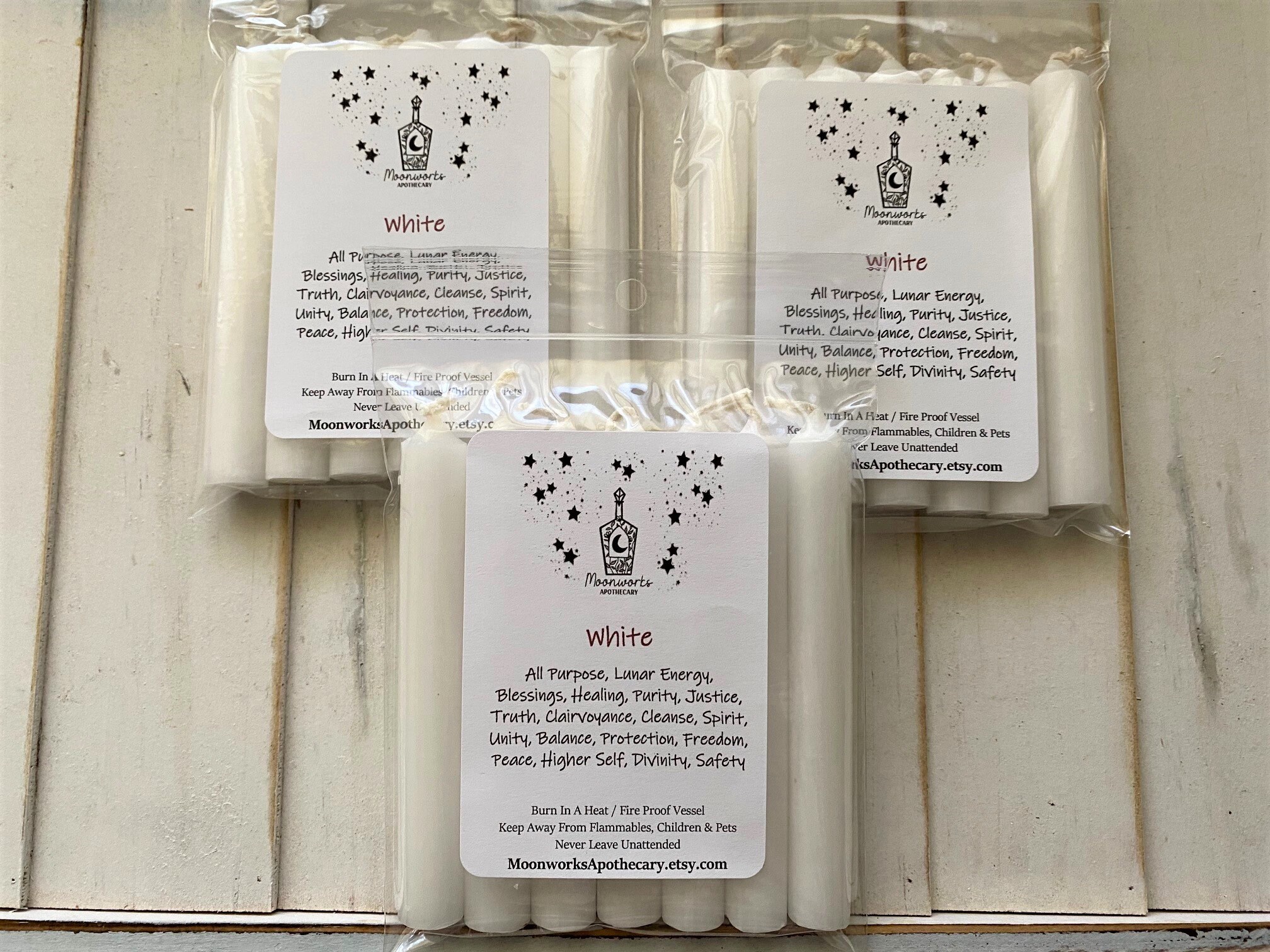 White Mini Wax Chime Candles, Pack Of 7, Taper Candles, Spell Candles…