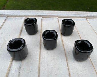 Black Chime Candle HOLDER, Mini Candle Holder, Mini Taper Holder, Chime Candle Holder, Porcelain Candle Holder