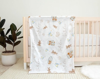 Personalized Minky Dot Baby Blanket, Free Shipping, Custom baby blanket, Unisex Blanket, Sheep, Lamb, Baby Gift