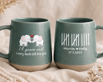 Custom Ivory 14th Anniversary Mug, Custom 14th Wedding Anniversary Gift, Ivory Anniversary, Anniversary Gift for Husband Wife, 14 years Gift