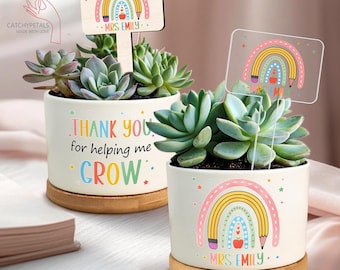 Thank You Teacher Gifts,Teacher Appreciation Gift,Custom Plant Pot, Flower Pot for Teacher, Back To School Gift for Teacher, Thank You Gifts