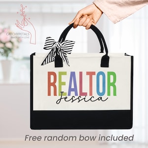 Realtor Personalized Tote Bag, Realtor Gifts, Gift for Realtor, Gift for Real Estate Agent, Home Closing Gift, Realtor Bag, Custom Realtor