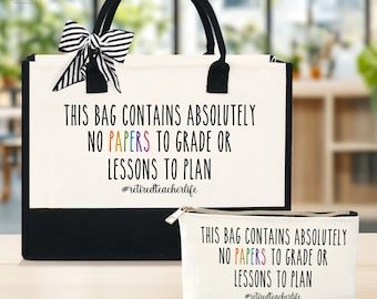 Teacher Retirement Tote Bag, Funny Retirement Gifts for Teachers, Retired Teacher Tote Bag, Retired Teacher Gift, Teacher Appreciation Gift