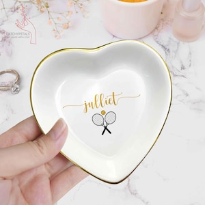 Custom Tennis Jewelry Dish, Tennis Trinket Dish, Tennis Coach Gifts, Tennis Jewelry Dish, Team Gifts for Girls, Senior Tennis Gifts