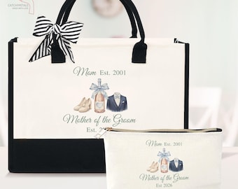 Mother of the Bride Tote Bag, Mother of the Groom Canvas Bag, Engagement Gift, Bridesmaid Tote Bag, Mother In Law Gift,Bridal Party Gift Bag
