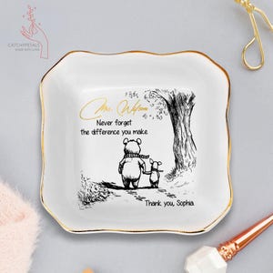 Never forget the difference you make, Thank You Jewelry Tray,Teacher Appreciation Gift, Mentor Coach Gift from students