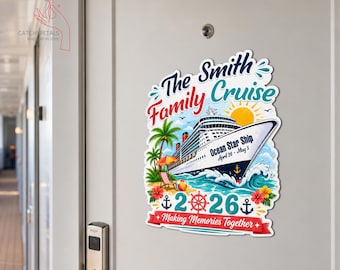 Personalized Cruise Door Magnet, Family Cruise Name Magnet, Family Vacation Keepsake, Family Cruise Door Decor Travel, Family Reunion Gift