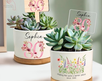 80th Birthday Gifts For Women, 80th Birthday Gift, 80th Birthday Plant Pot, Gift For Great Grandma, 80 Year Old Birthday, 1946 Birthday Gift