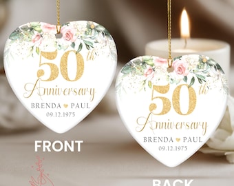 50th Anniversary Ornament, Personalized Anniversary Gift, Personalized 50th Wedding Anniversary Gift Ornament, Anniversary Ornament Gifts