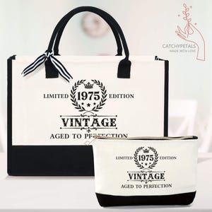 50th Birthday Gift Bags 1975, Birthday Celebration Gift, 40th 50th Birthday Gift, Vintage 1975 Tote Bag, 50th Birthday Party, Vintage 1975