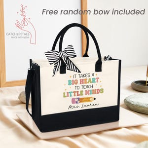 Sac fourre-tout personnalisé pour professeur, cadeau pour professeur, cadeau pour professeur, cadeau de remerciement pour professeur, sac cadeau nom de professeur, sac de vie pour professeur, nouveau professeur
