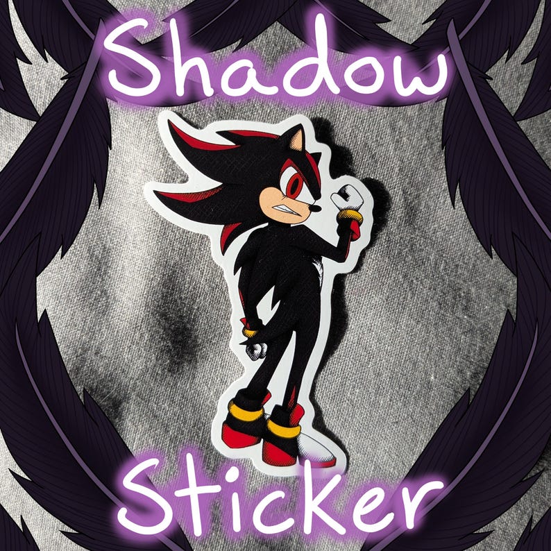 Shadow Figure Sticker Shadow the Hedgehog Sticker - Etsy