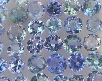 Ronde, gefacetteerde tanzaniet van 2 mm – AAA-blauwe losse edelsteen