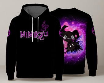 ミミッキュのコスプレをイメージしたプリント生地のパーカーまたは