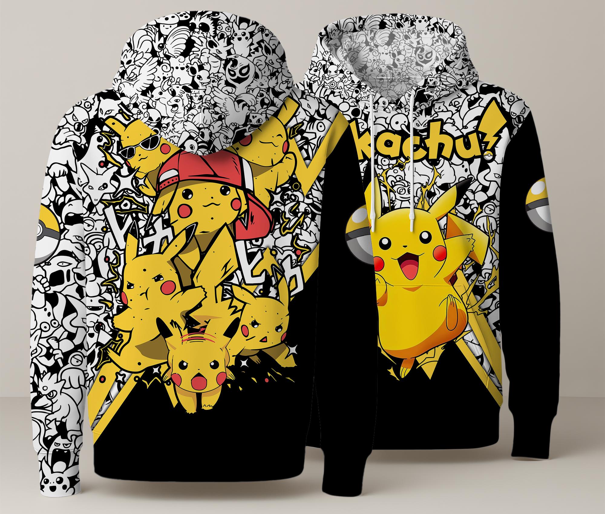 Discover Pika Hoodie Shirt, Cute Pika Sweatshirt, Kawaii Pika Pullover, Unisex Crewneck