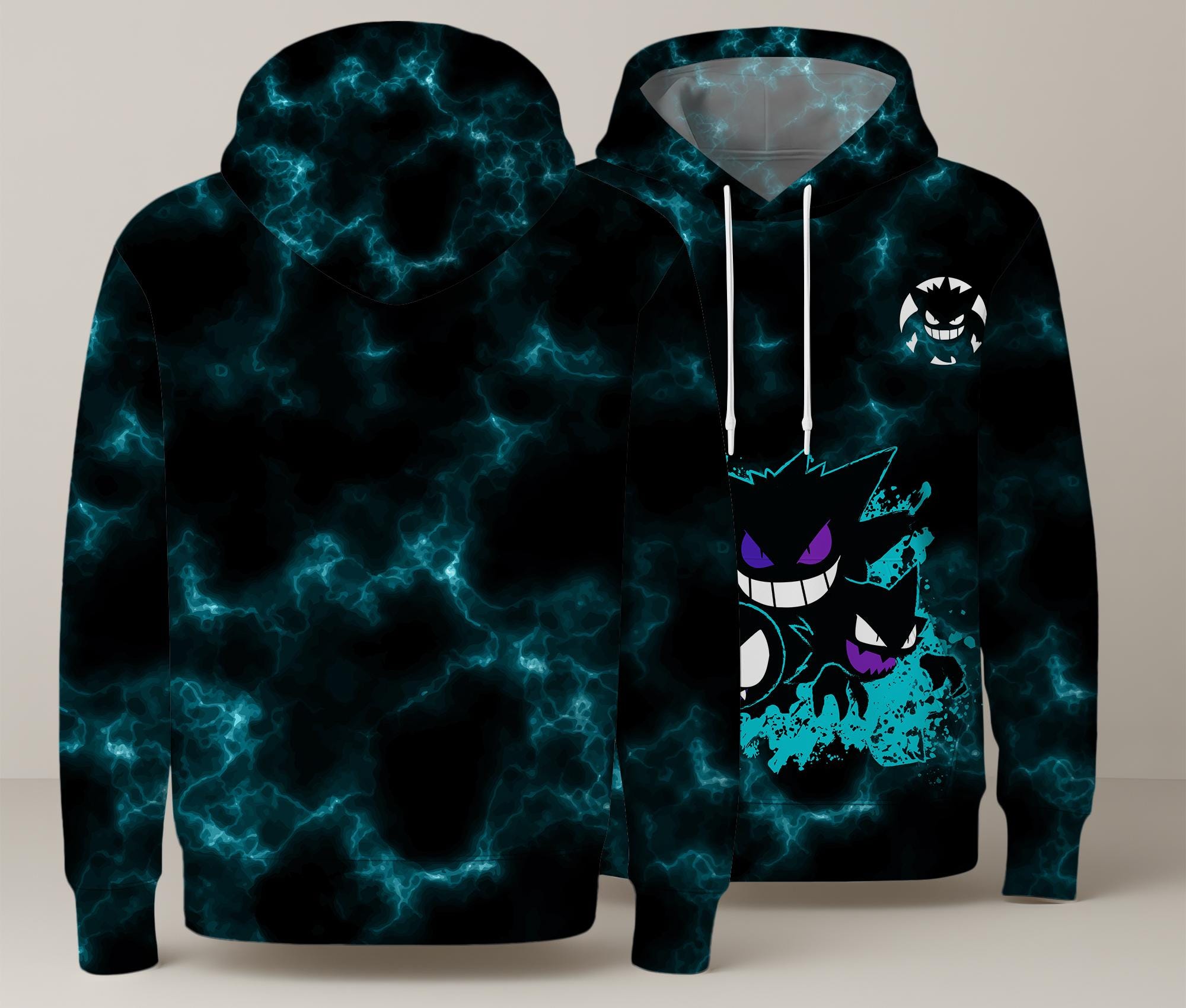 Discover Gengar Hoodie Cute Gengar Ghost Anime Pullover Unisex Graphic Hoodie
