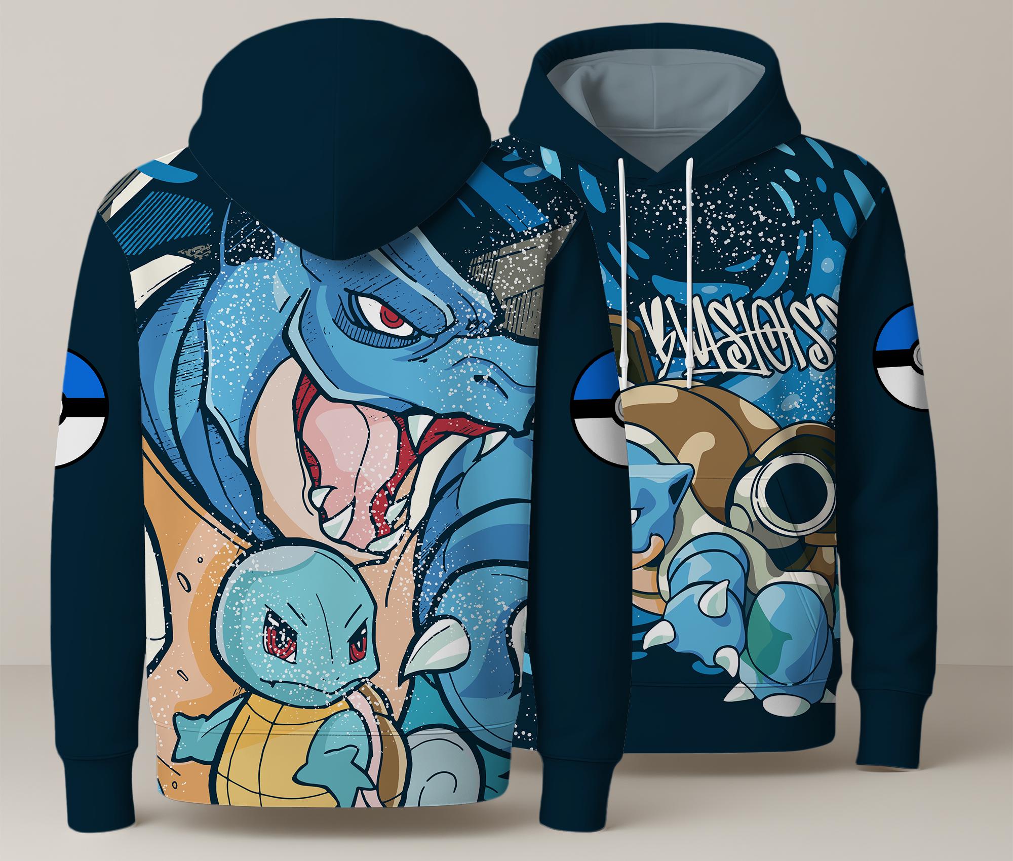 Discover Blastoise Hoodie, Water Type Graphic Sweatshirt, Kawaii Pullover