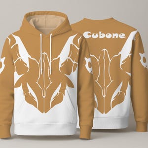 Cubone Hoodie, Cubone Skull Sweatshirt, Cubone 3D Print Pullover, Cute Kawaii Hoodie, Unisex Crewneck, Gift for Fans